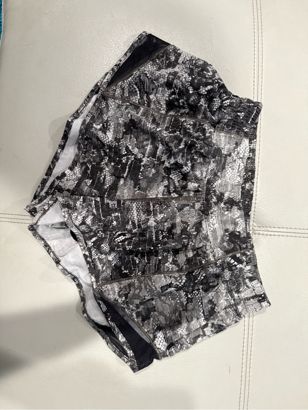lululemon athletica Black & Gray Patterned Women's Athletic Shorts